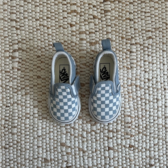 Vans Toddler Classic Slip-On V Checkerboard Shoe - Dusty Blue - Size 5 Toddler - Picture 3 of 6
